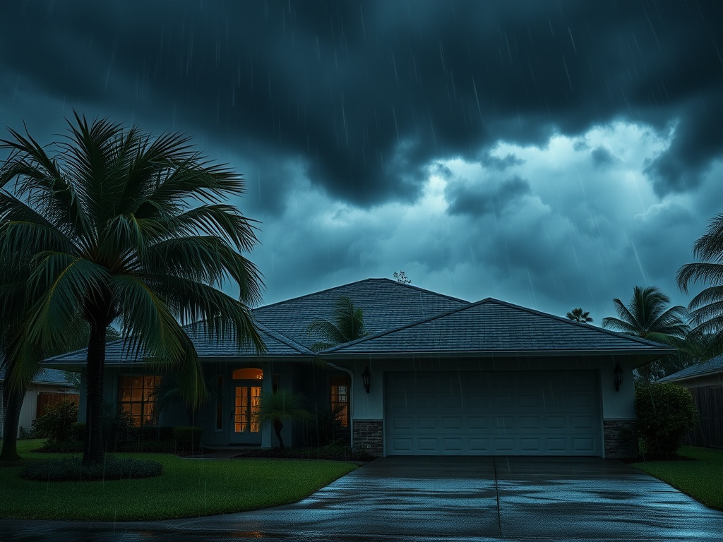 Florida home exterior with garage and patio concrete prepared ahead of storm season